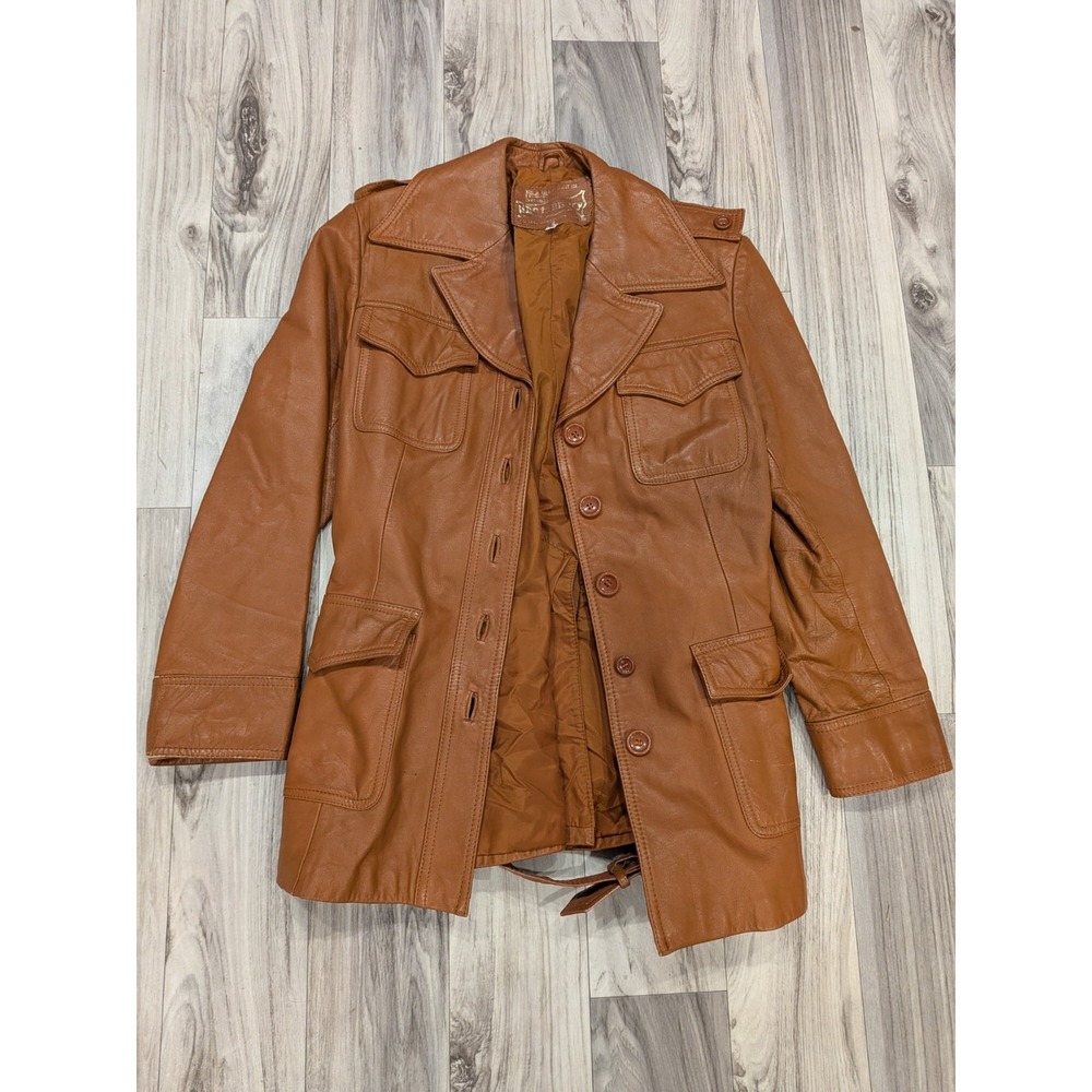 Vintage Women's Leather Jacket The Tannery 100 % Leather  Womens Size 16 Brown